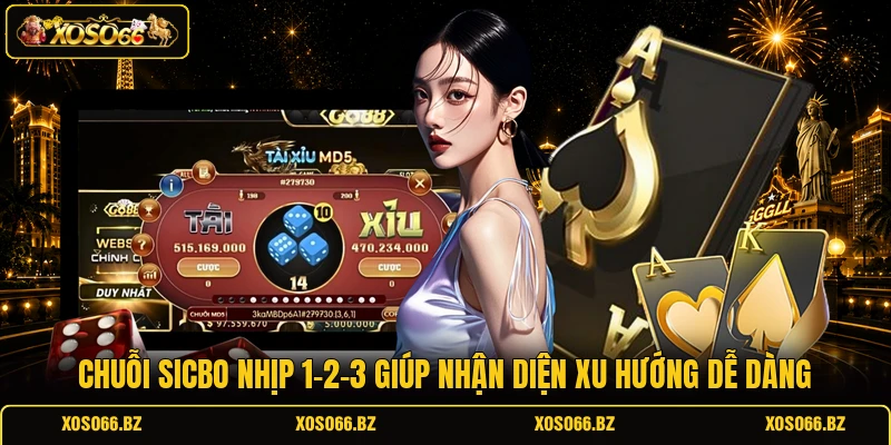 Cách Bắt Cầu Tài Xỉu XOSO66 - Đọc Chuẩn, Thắng Dễ Hơn 2 Chuỗi Sicbo nhịp 1-2-3 giúp nhận diện xu hướng dễ dàng
