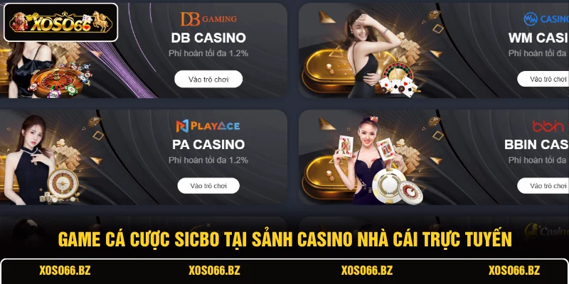 Casino XOSO66 4 Game cá cược sicbo tại sảnh casino nhà cái trực tuyến