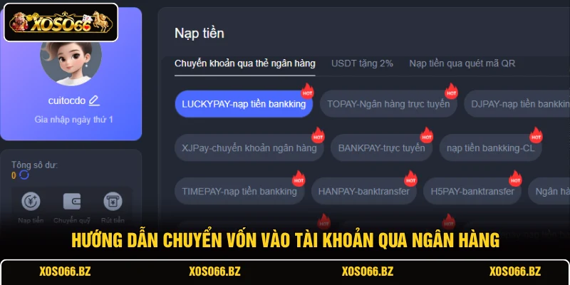 Hướng dẫn chuyển vốn vào tài khoản qua ngân hàng
