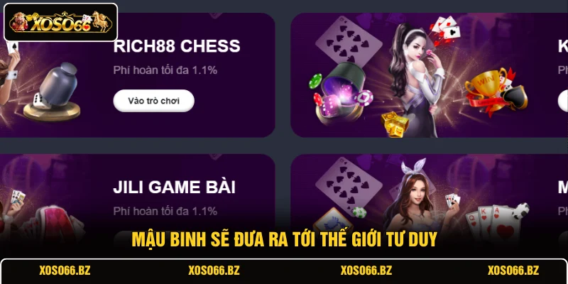 Game Bài XOSO66 3 Mậu Binh sẽ đưa ra tới thế giới tư duy
