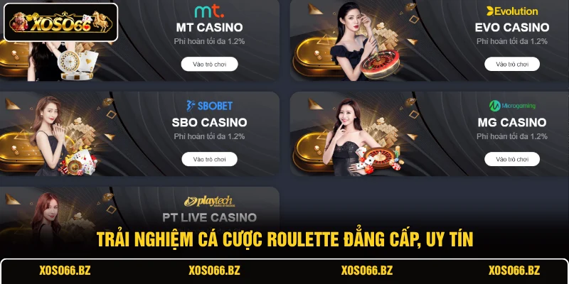 Casino XOSO66 3 Trải nghiệm cá cược Roulette đẳng cấp, uy tín